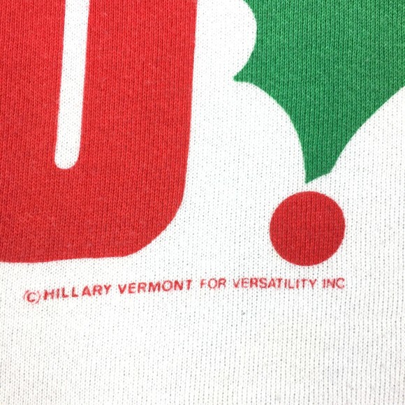 Cropped Christmas Sweatshirt Pullover JUST SAY HO Hillary Vermont Versatility - Picture 4 of 6